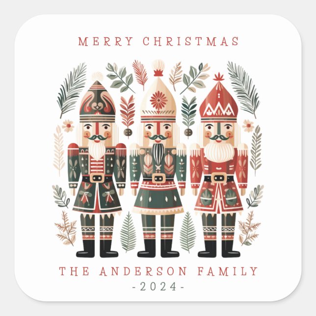 Adesivo Quadrado Pau de Nozes de Natal (Frente)