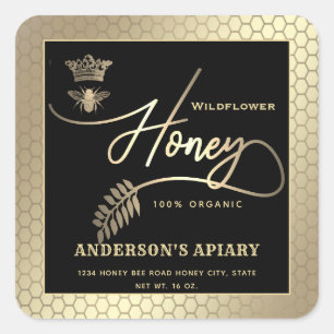 Adesivo Quadrado Pau quadrado da rainha da abelha de boi de mel
