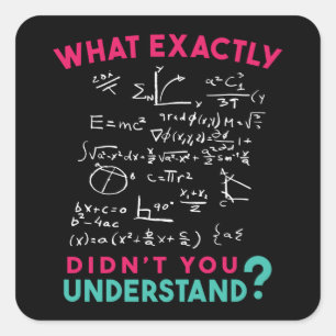 Adesivo Quadrado Pau quadrado de Piada de Fórmula de Física para Ma