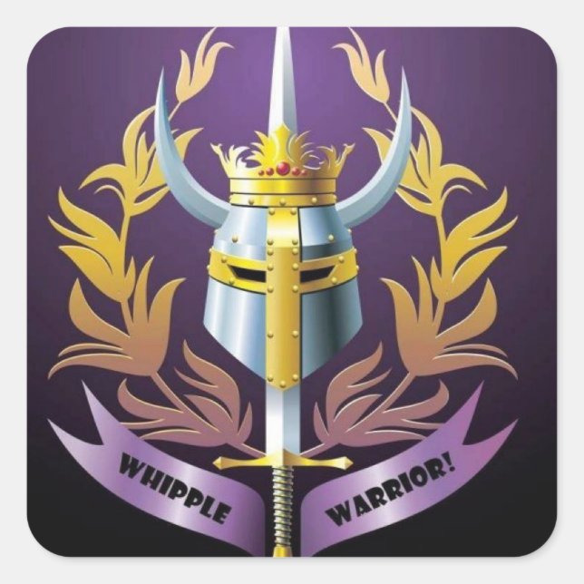 Adesivo Quadrado Pau quadrado do guerreiro branco do homem (Frente)