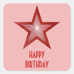 Adesivo Quadrado Pau quadrado 'Feliz Aniversário' da Estrela Verme
