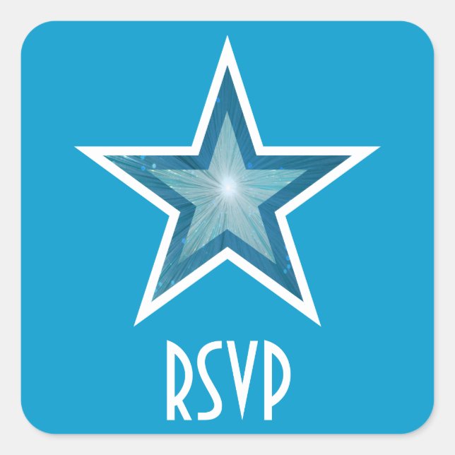 Adesivo Quadrado Pau quadrado RSVP da Estrela Azul azul (Frente)