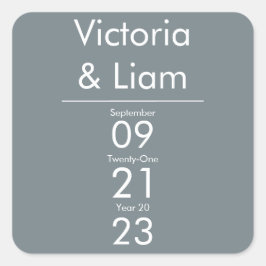 Adesivo Quadrado Pau Quadrado Simples de Casamento Azul