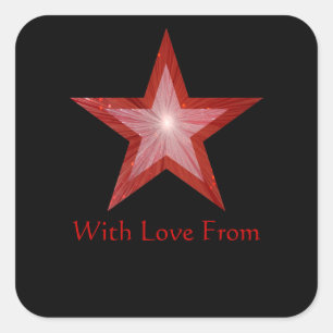 Adesivo Quadrado Pau quadrado 'With Love From'' da Estrela Vermelha