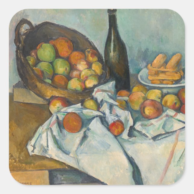 Adesivo Quadrado Paul Cezanne - A Cesta das Maçãs (Frente)