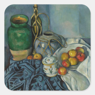 Adesivo Quadrado Paul Cezanne - A Vida Estática com Maçãs