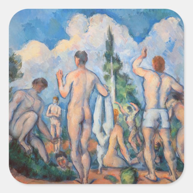 Adesivo Quadrado Paul Cezanne - Bathers (Frente)