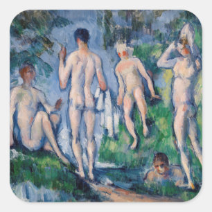 Adesivo Quadrado Paul Cezanne - Grupo de Banhistas