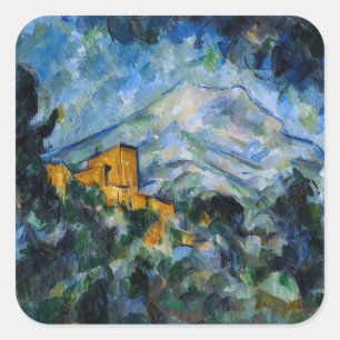 Adesivo Quadrado Paul Cezanne - Mont Saint-Victoire & Chateau Noir