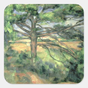 Adesivo Quadrado Paul Cezanne   o grande pinho, 1895-97
