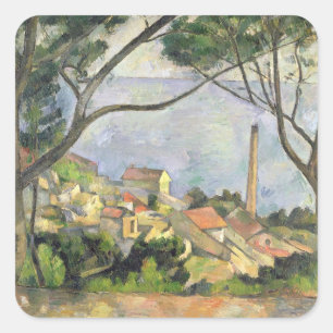 Adesivo Quadrado Paul Cezanne o mar no l'Estaque, 1878