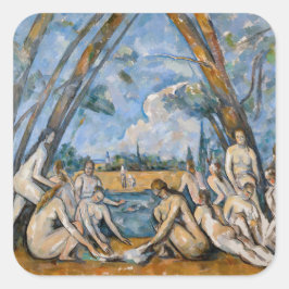 Adesivo Quadrado Paul Cezanne - Os Grandes Banhistas