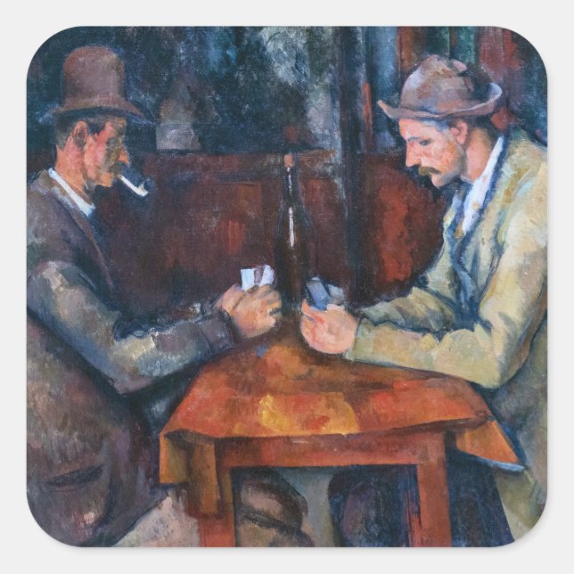 Adesivo Quadrado Paul Cezanne - Os Jogadores De Cartão (Frente)