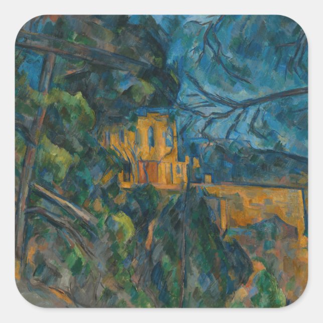 Adesivo Quadrado Paul Cezanne - Poster Chateau Noir (Frente)