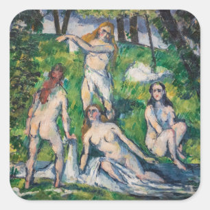 Adesivo Quadrado Paul Cezanne - Quatro Bathers