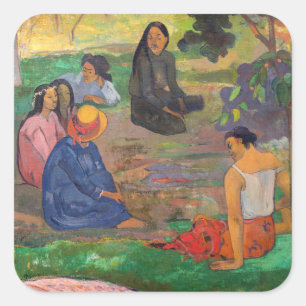 Adesivo Quadrado Paul Gauguin - A Conversa / Les Parau Parau