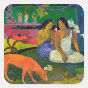 Adesivo Quadrado Paul Gauguin   Arearea (o cão vermelho), 1892