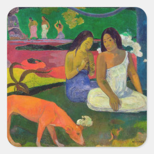 Adesivo Quadrado Paul Gauguin   Arearea (o cão vermelho), 1892