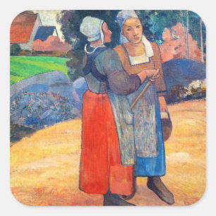 Adesivo Quadrado Paul Gauguin - Camponesas Bretãs