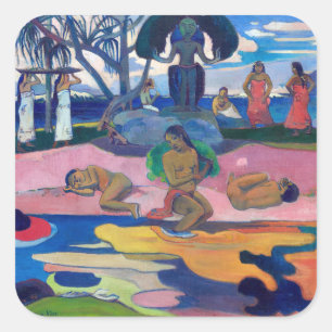 Adesivo Quadrado Paul Gauguin - Dia do Deus / Mahana no atua