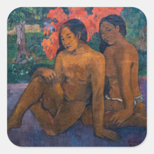 Adesivo Quadrado Paul Gauguin - E o Dourado de seus corpos