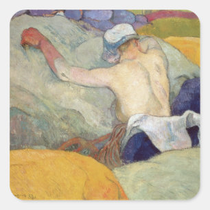 Adesivo Quadrado Paul Gauguin   no calor, ou os porcos, 1888
