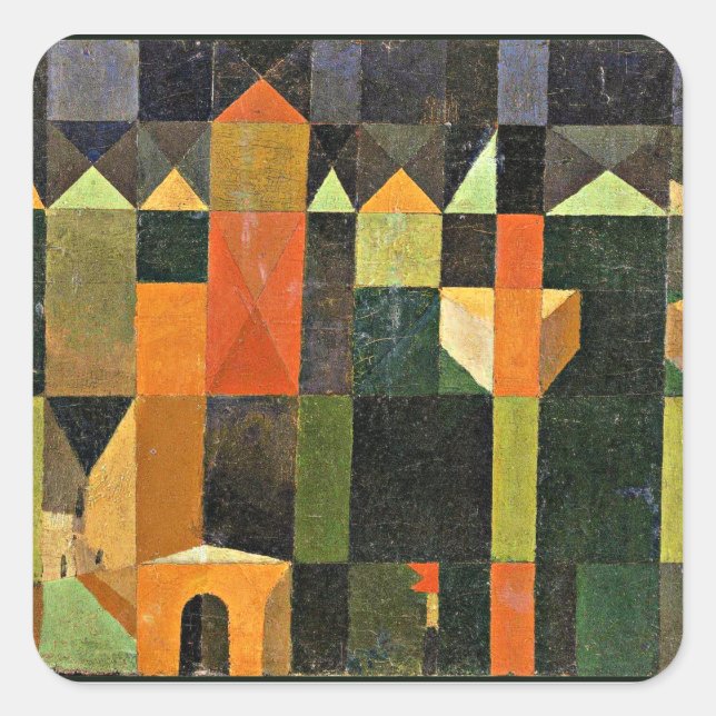 Adesivo Quadrado Paul Klee - Cidade das Torres (Frente)