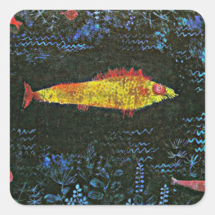 Adesivo Quadrado Paul Klee - O Peixe Goldfish