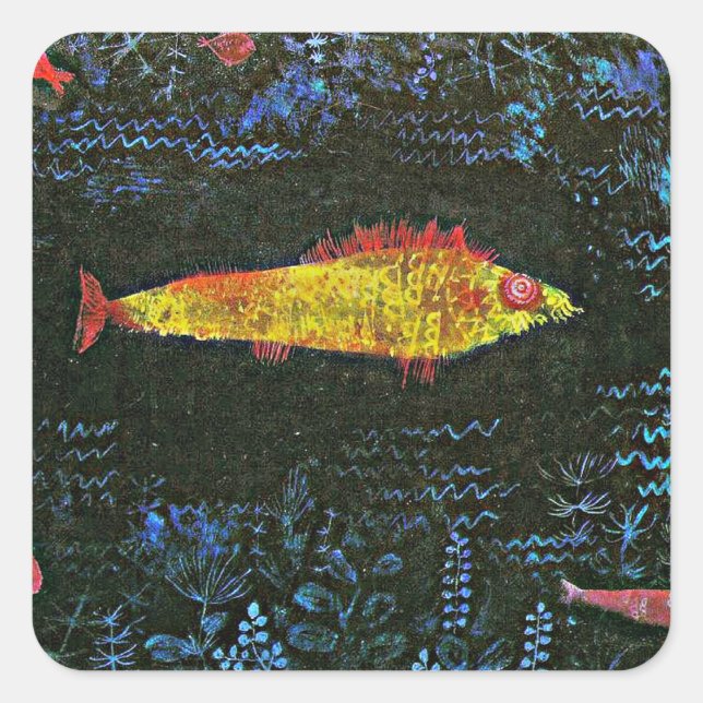 Adesivo Quadrado Paul Klee - O Peixe Goldfish (Frente)