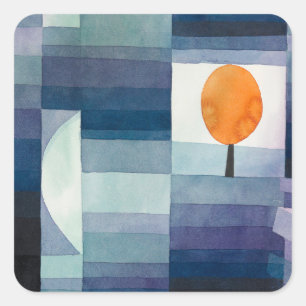 Adesivo Quadrado Paul Klee Precursor do Outono Azul Moderno Abstrat