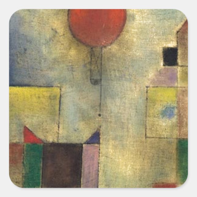 Adesivo Quadrado Paul Klee Red Balloon (Frente)