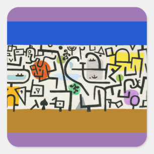 Adesivo Quadrado Paul Klee Rich Harbor Abstrato Expressionismo