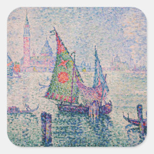 Adesivo Quadrado Paul Signac - A vela verde