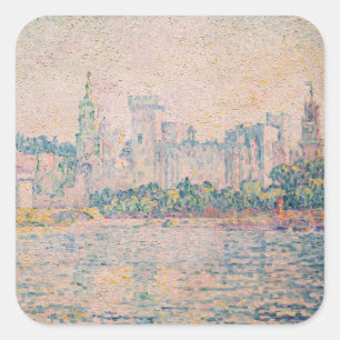 Adesivo Quadrado Paul Signac - Avinhão, Manhã