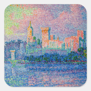 Adesivo Quadrado Paul Signac - O Palácio Papal, Avignon