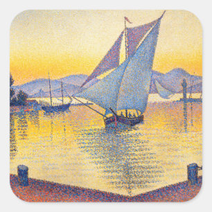 Adesivo Quadrado Paul Signac - O Porto ao Pôr do Sol, Ópera 236