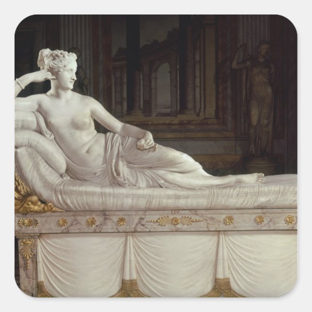 Adesivo Quadrado Pauline Bonaparte como Venus Triumphant, c.1805-08 (Frente)