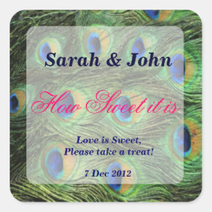 Adesivo Quadrado Pavão de Pavão Como é Doce