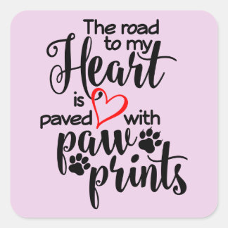 Adesivo Quadrado Paved In Paw Prints