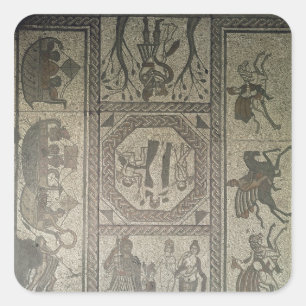 Adesivo Quadrado Pavimento mosaico da vila romana em Low