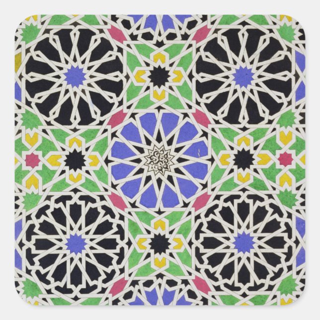 Adesivo Quadrado Pavimento mosaico no camarim do Sultão (Frente)