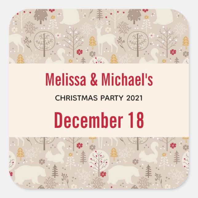 Adesivo Quadrado Pavimentos de Borracha Cúbica Padrão Nórdico Natal (Frente)