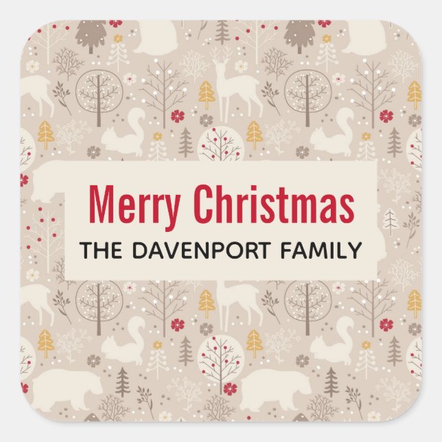 Adesivo Quadrado Pavimentos de Borracha Cúbica Padrão Nórdico Natal (Frente)