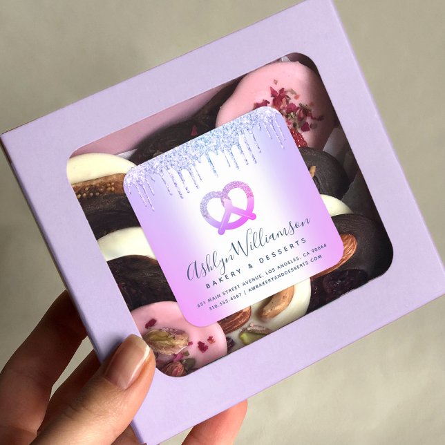 Adesivo Quadrado Pavimentos de pastelaria de cozinha púrpura (Criador carregado)