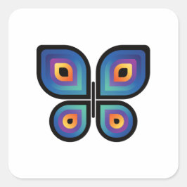 Adesivo Quadrado Pavock Flame Butterfly