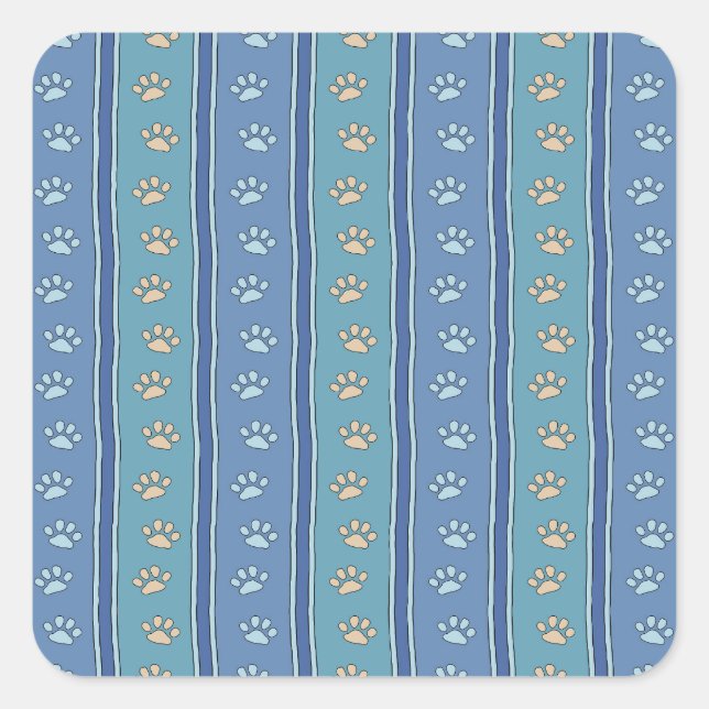 Adesivo Quadrado Pawprint Pattern (Frente)