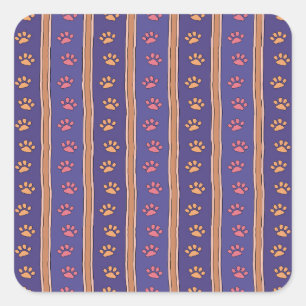 Adesivo Quadrado Pawprint Pattern