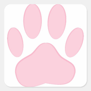 Adesivo Quadrado Pawprint Rosa