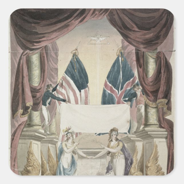 Adesivo Quadrado Paz, alegoria do Tratado de Gand (Frente)