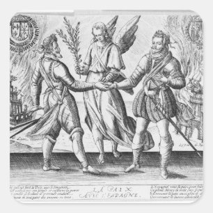 Adesivo Quadrado Paz com Espanha